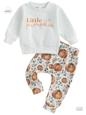 Toddler Halloween Pumpkin Sweatshirt & Sweatpants Set 0-3T
